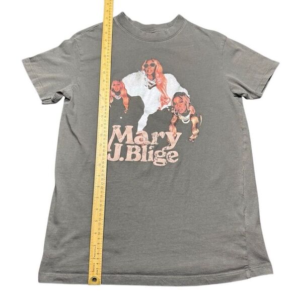 Mary J Blige Relaxed Boyfriend Tee Shirt Womens XS Gray Graphic Print Hip Hop - Picture 9 of 10